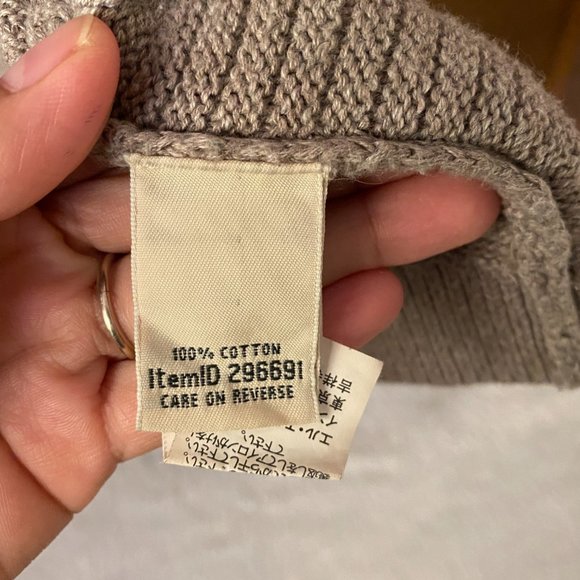 L.L. Bean Womens Knit Open Front Cardigan 100% Cotton Taupe Neutral Minimalist - Picture 7 of 9